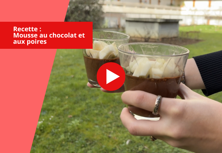 Nouvelle recette vidéo : mousse au chocolat et aux poires